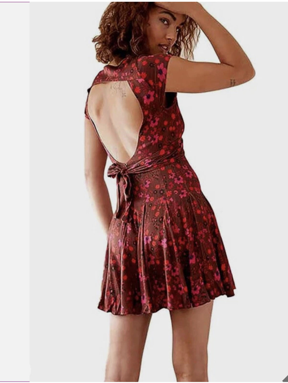 NWT Free People It Takes Two Wrap Knit Skater Dress in Plum Combo Sz. M - Picture 1 of 10